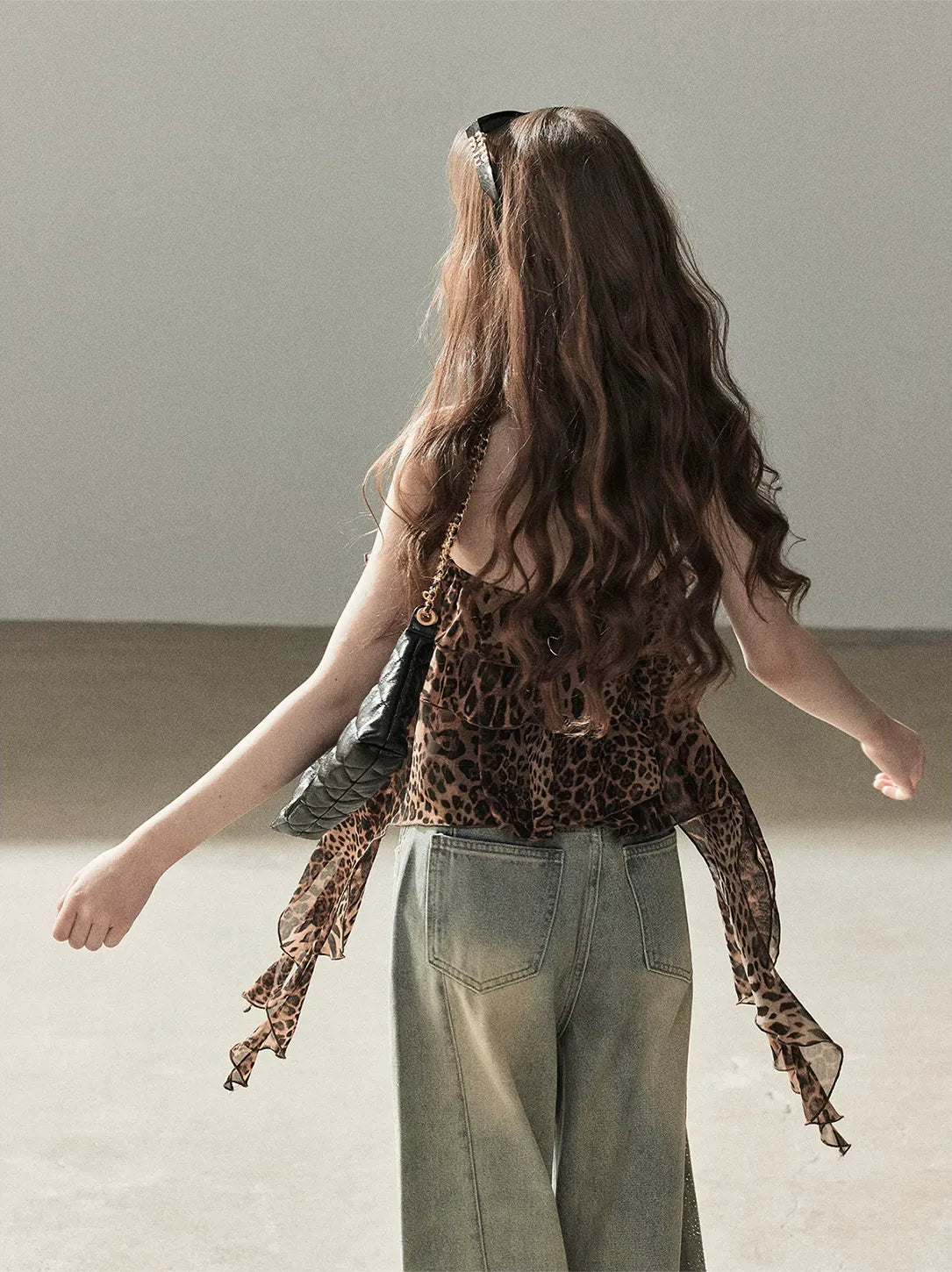Leopard Ruffle Halter Top