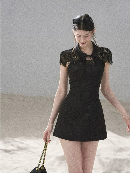 "Moonlight Rose Poem" Lace Puff Dress