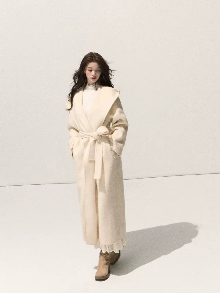 Double-Faced Wool Belted Coat