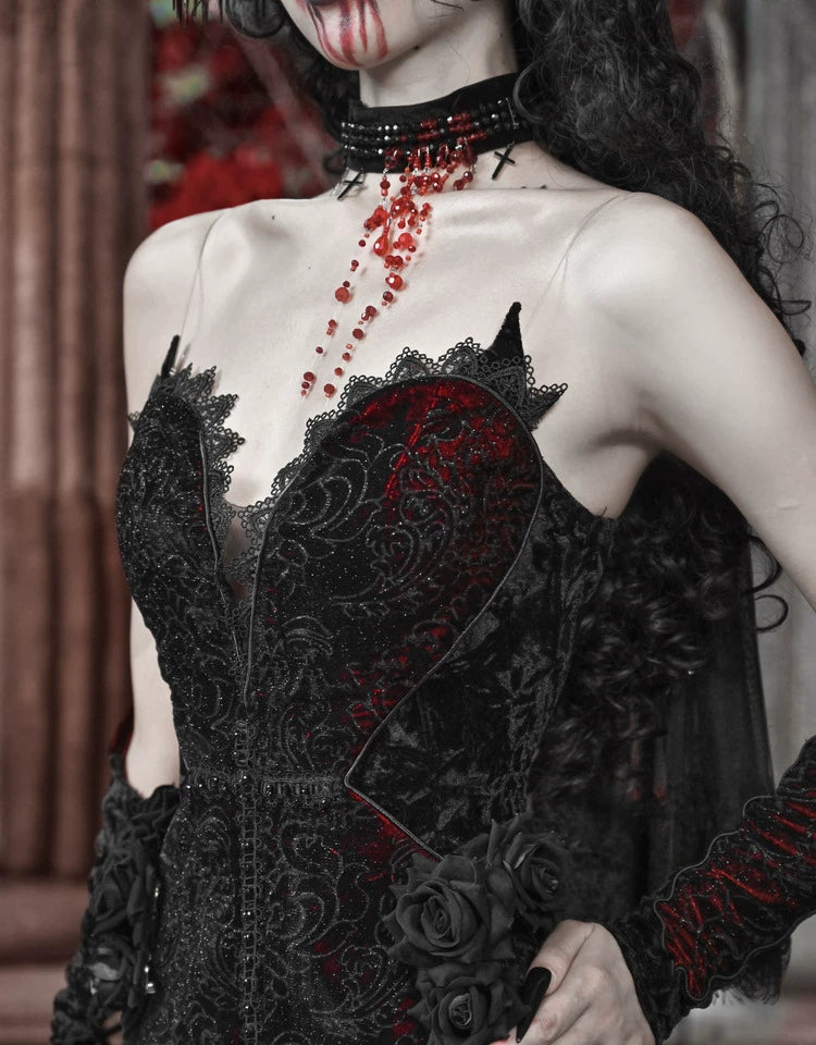 Velvet Gothic Mermaid Dress