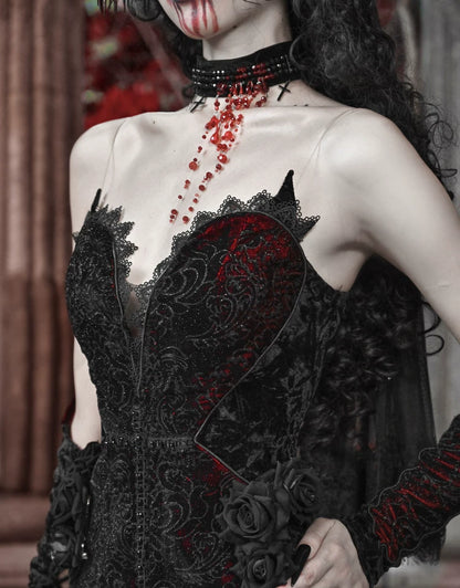 Velvet Gothic Mermaid Dress