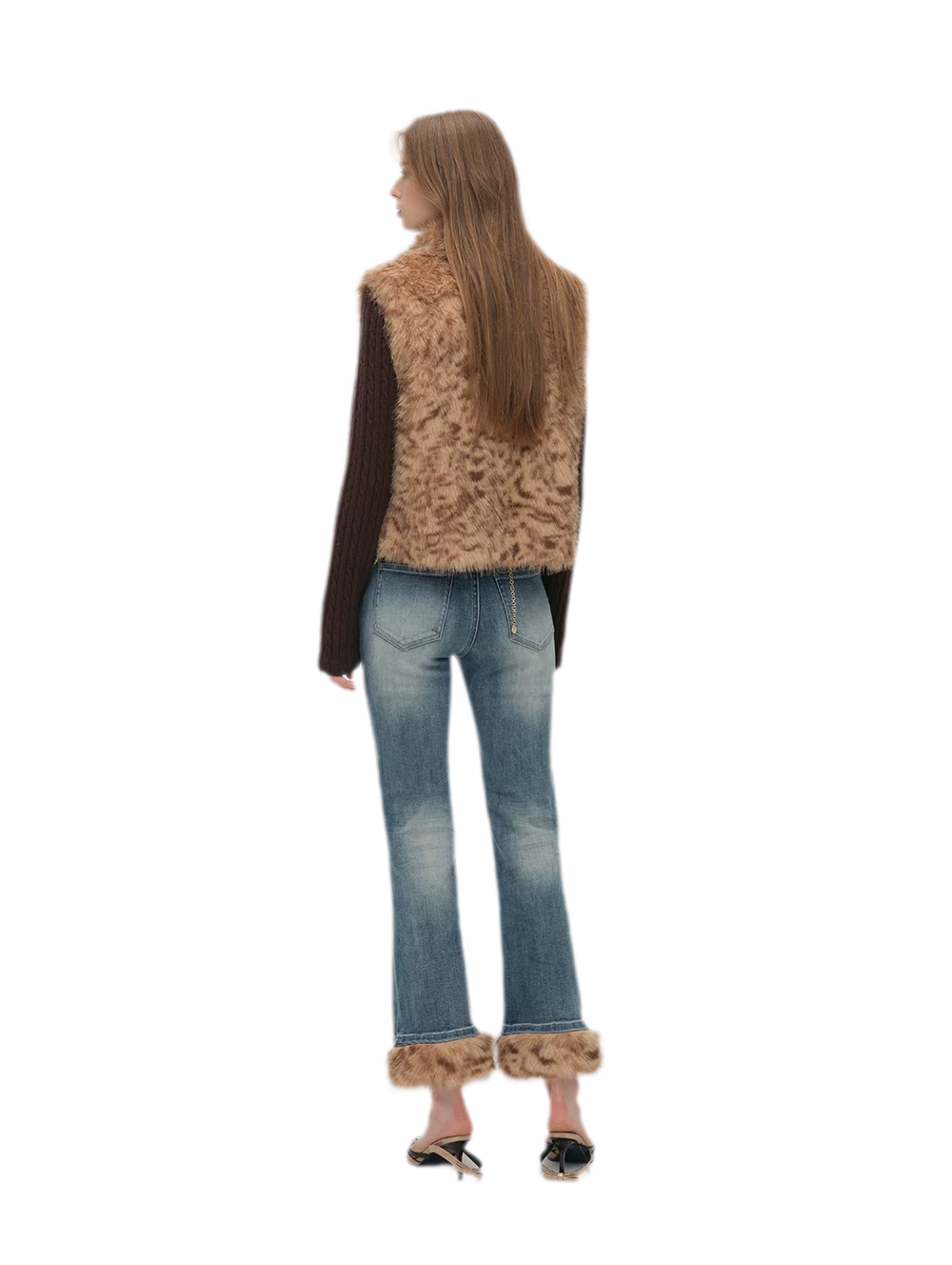 Vintage Washed Cropped Flare Jeans