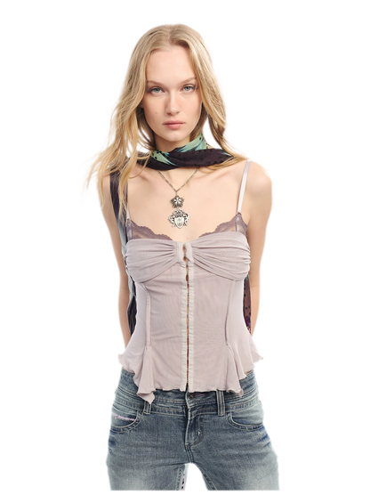 Original Lace Splicing Mesh Camisole