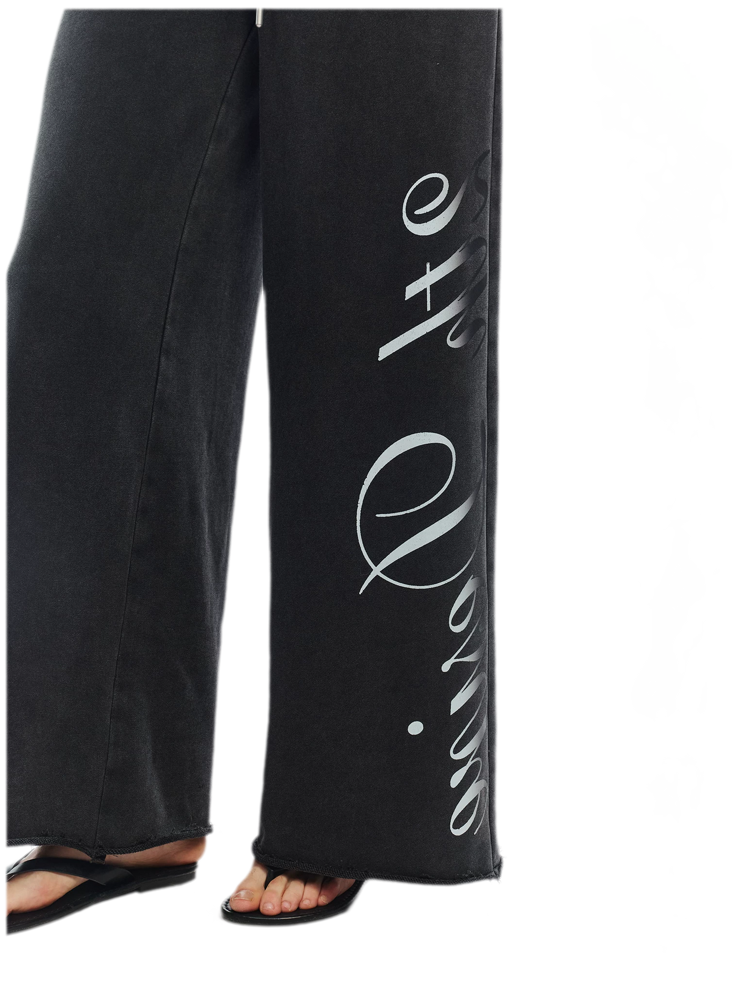 Vintage Letter Print Wide-Leg Pants