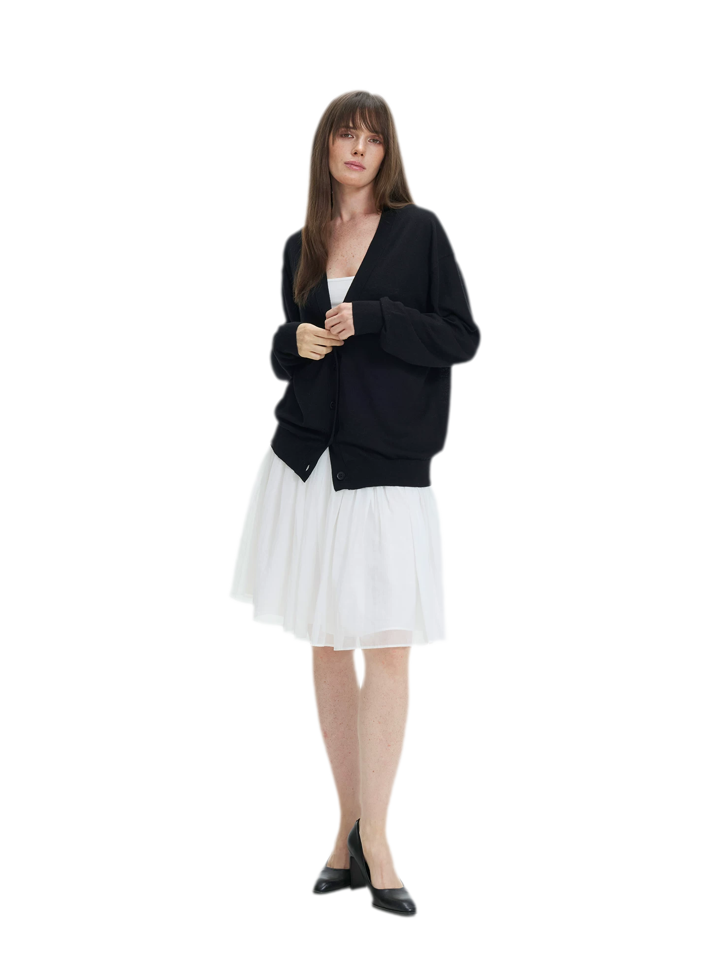 Pleated Chiffon Midi Skirt