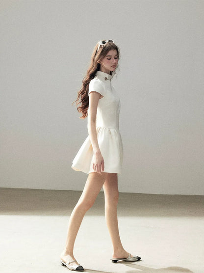 Satin A-Line Mini Dress