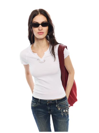 Summer V-neck Slim Fit T-shirt