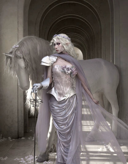 Metallic Draped Mermaid Skirt Set