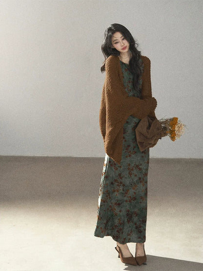 Cardigan aperto in maglia grossa