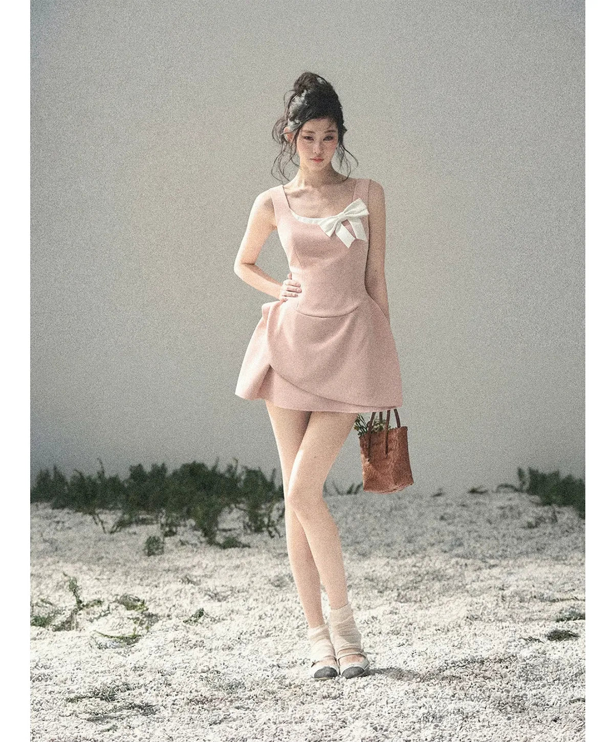 Sleek Bowknot Mini Dress