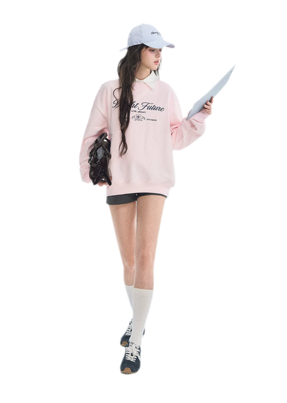 Embroidered Graphic Crewneck Sweatshirt