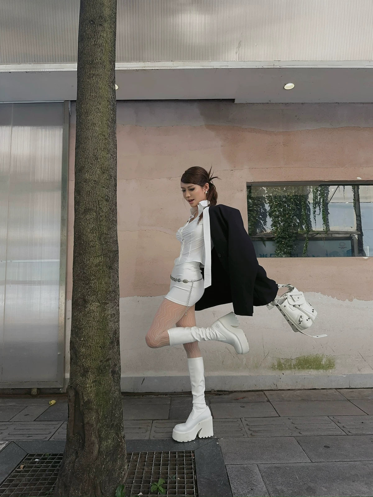 Stretch Platform Ankle Boots