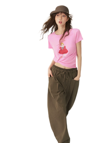 Polka Dot Ruched T-Shirt