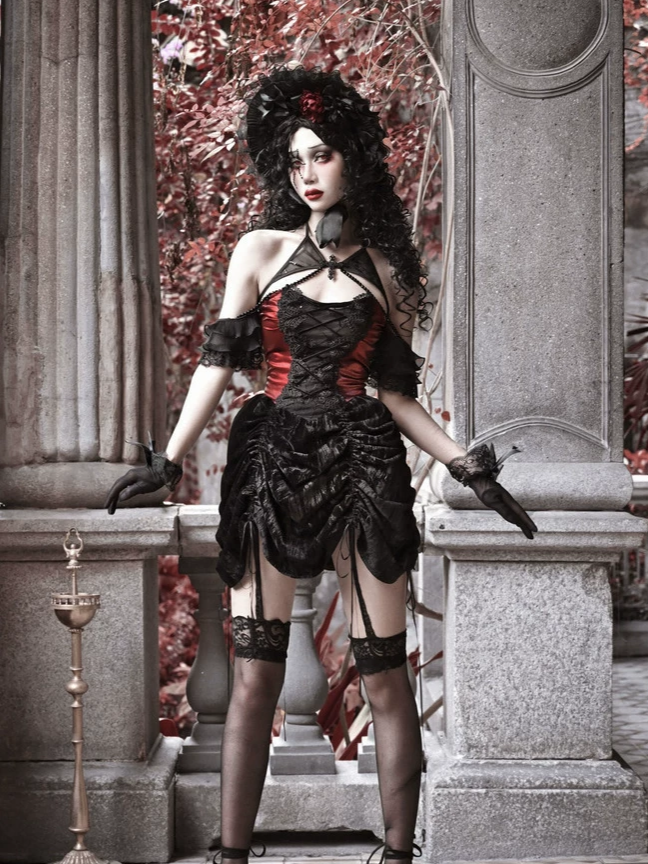 Velvet Lace Gothic Dress