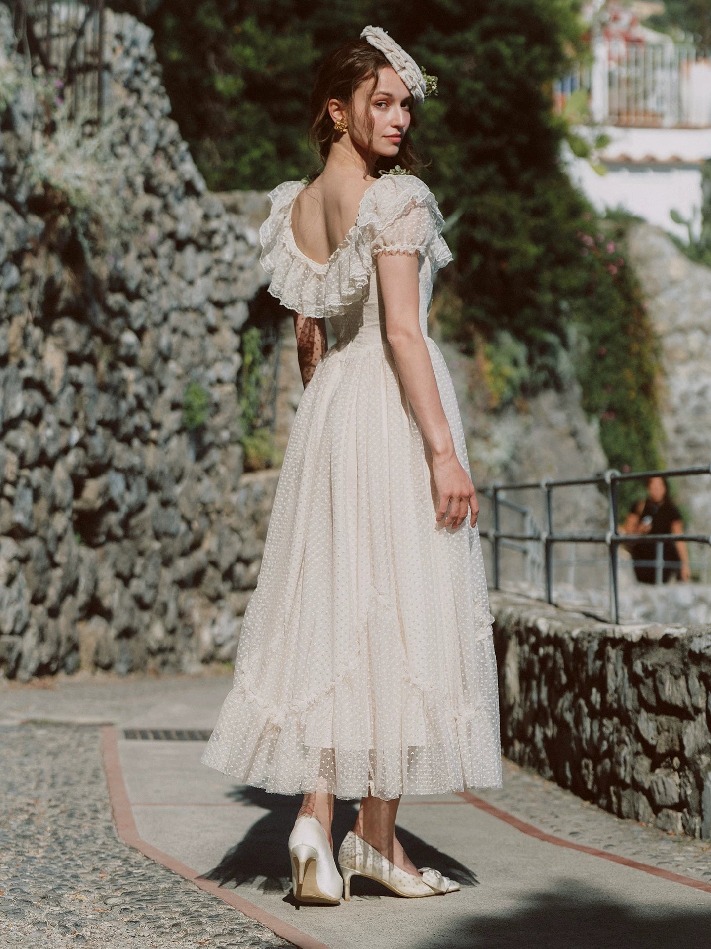 French Lace Princess Midi Dress