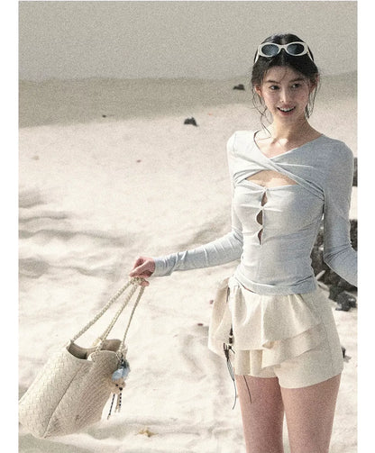 Layered Pleated Skort