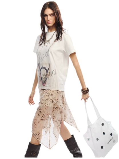 Leopard Mesh Skirt
