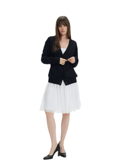 Pleated Chiffon Midi Skirt