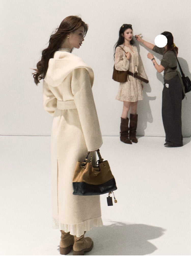 Double-Faced Wool Belted Coat