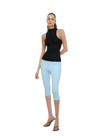 Bare-Feel Slit Capri Pants