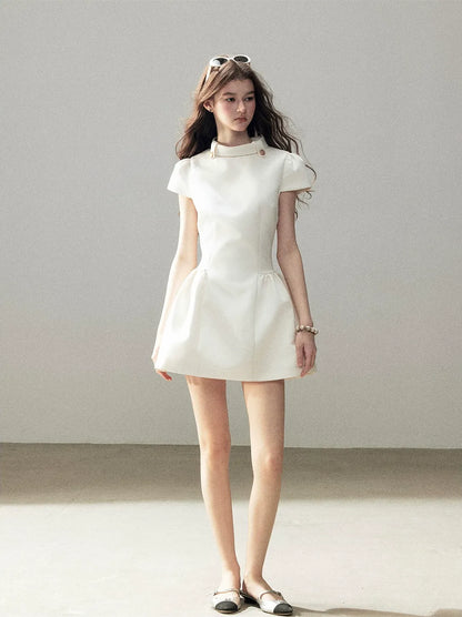 Satin A-Line Mini Dress
