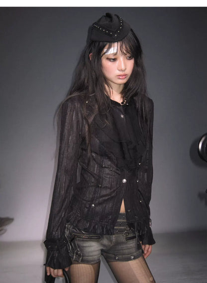Gothic Ruffled Chiffon Shirt