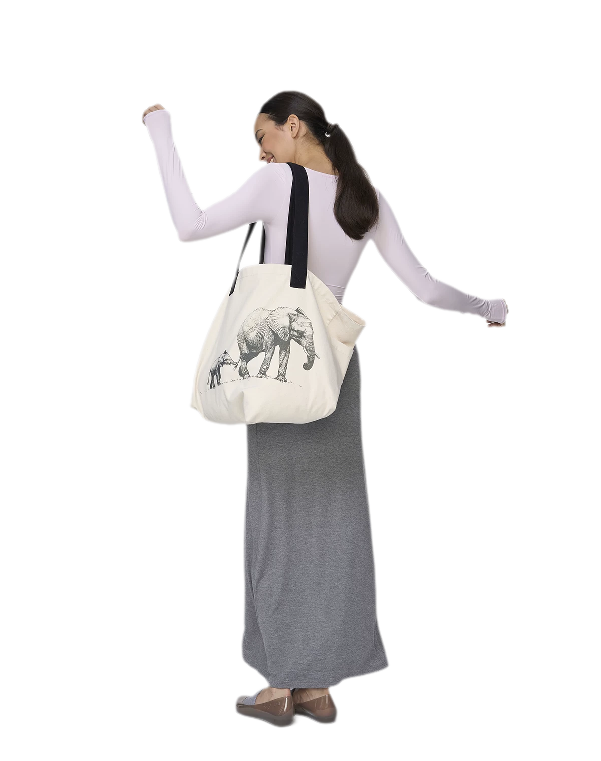 Canvas Elephant Tote Bag