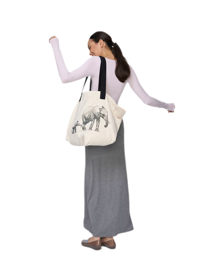 Canvas Elephant Tote Bag
