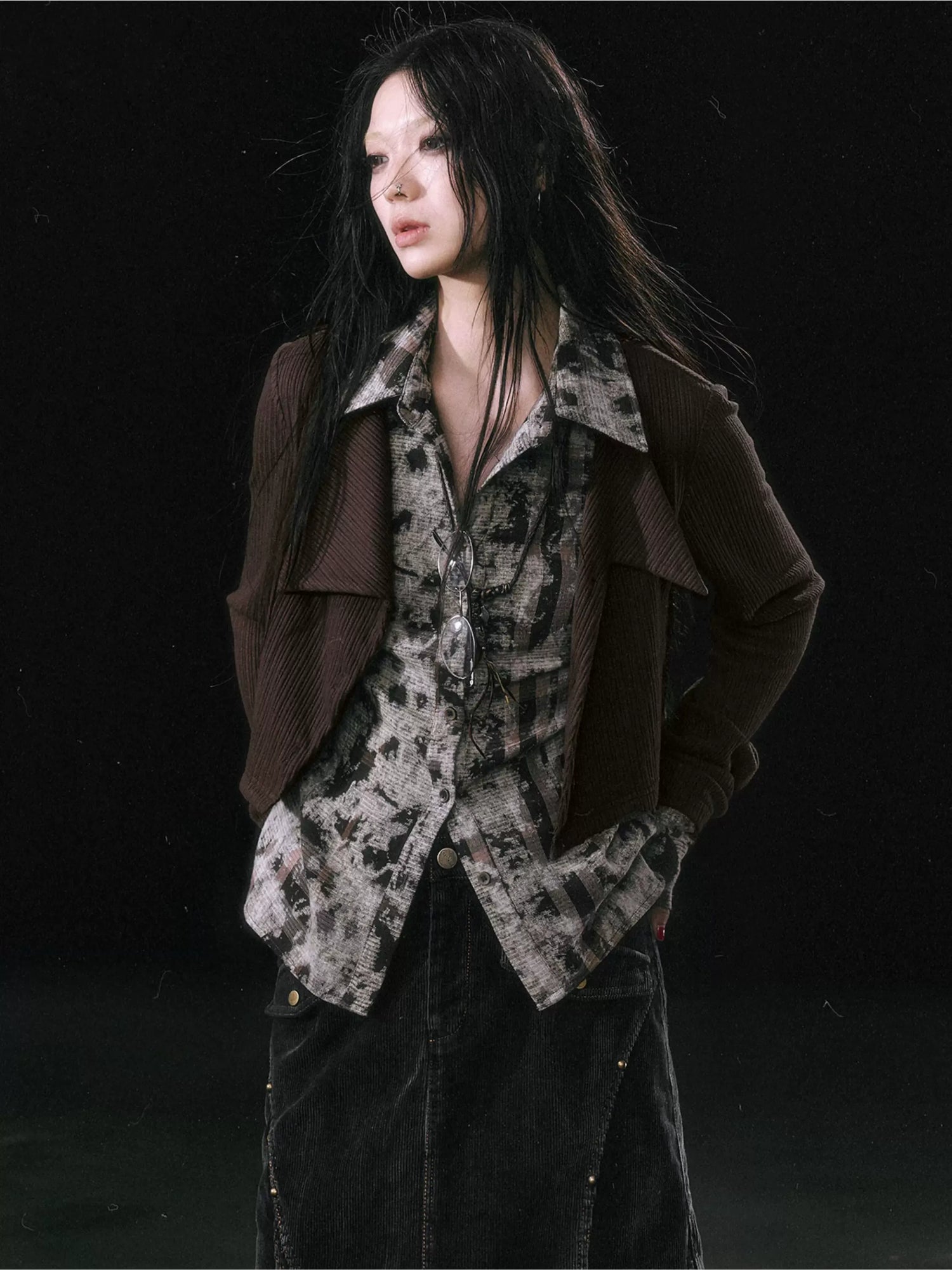 Faux Layered Patchwork Shirt