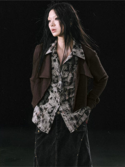 Faux Layered Patchwork Shirt