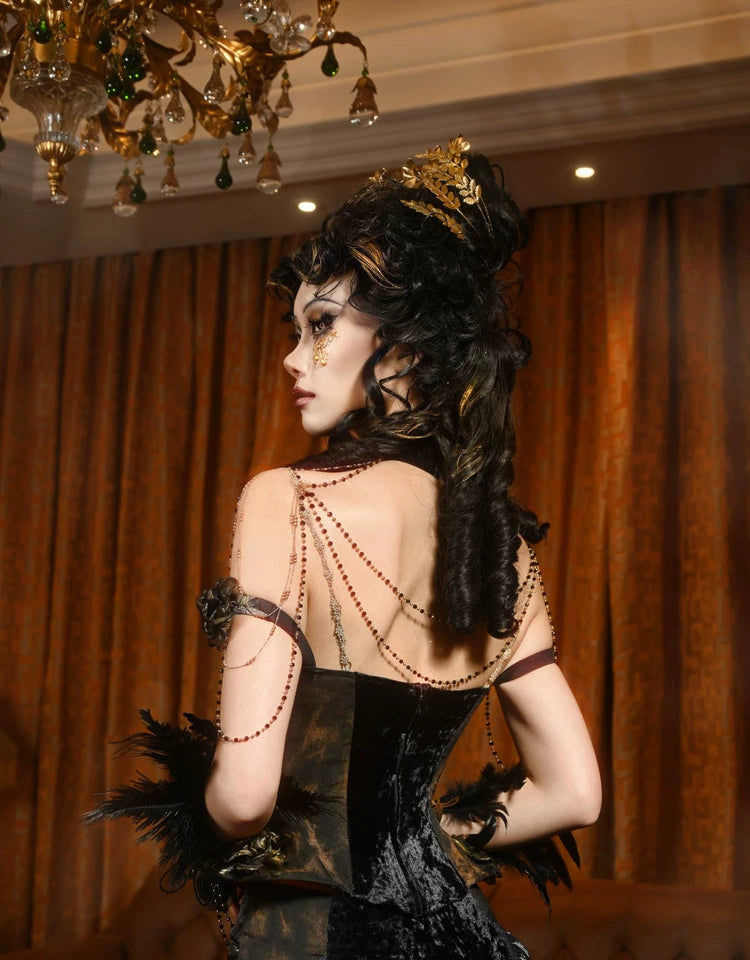 Gold Jacquard Sculptural Corset