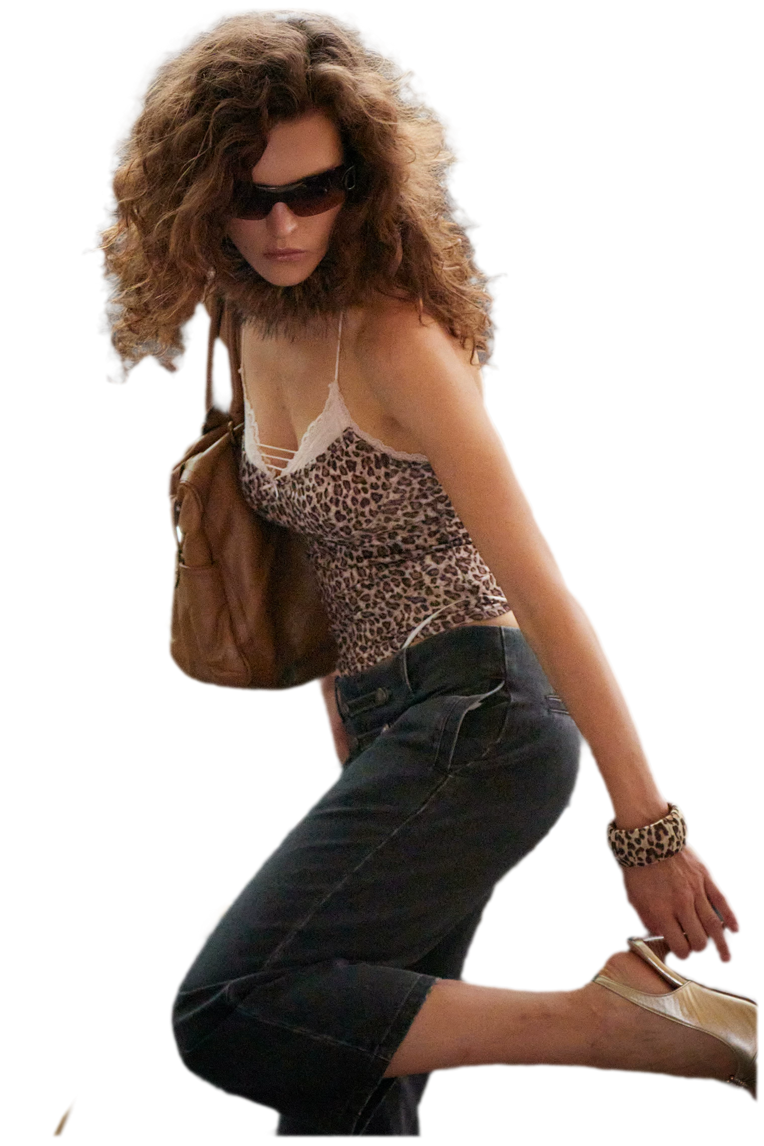 Retro Leopard Print Lace Camisole