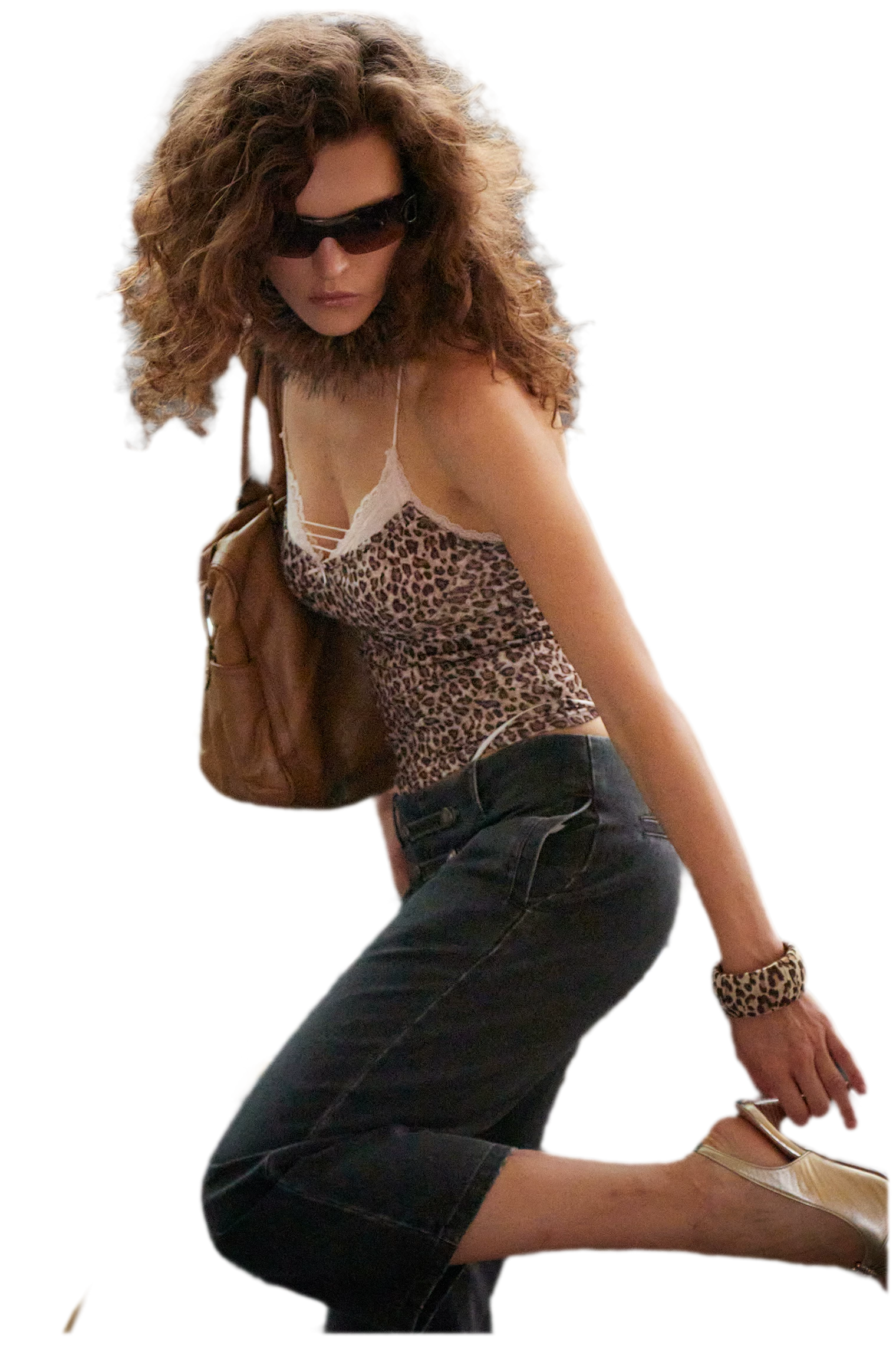 Retro Leopard Print Lace Camisole