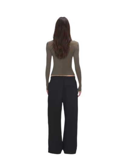 Ribbed V-Neck Button Top