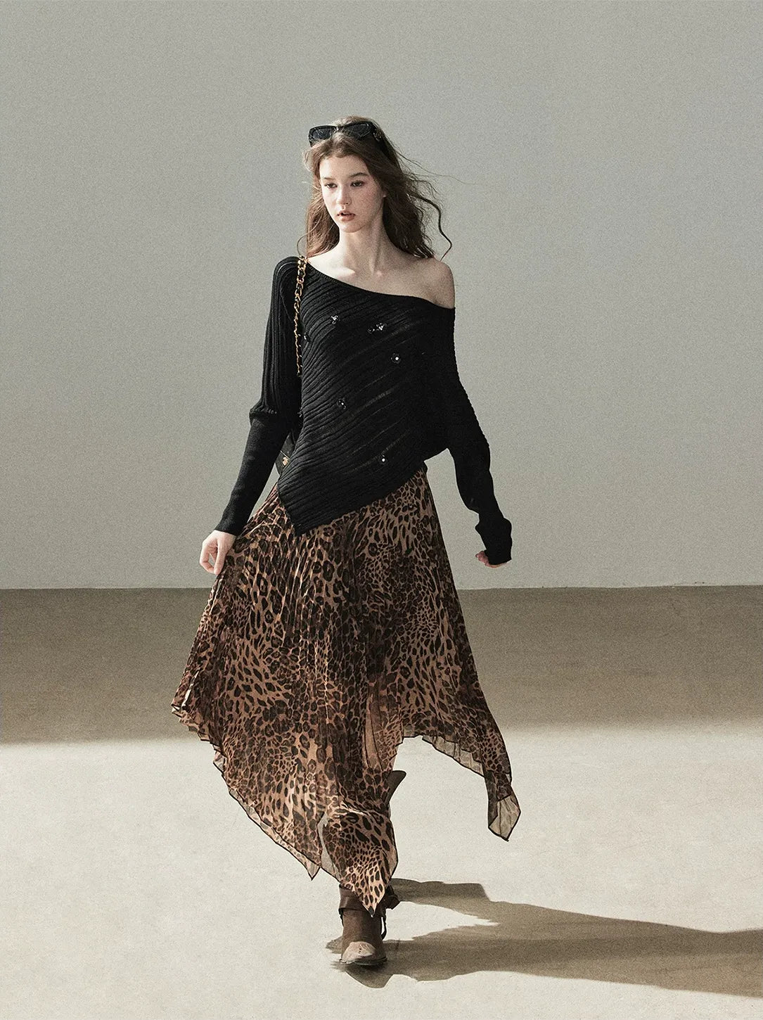 Asymmetric Cutout Relaxed Knit Top