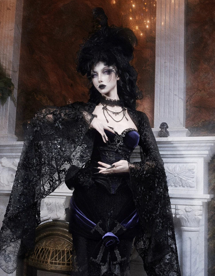 Rhinestone Velvet Gothic Corset