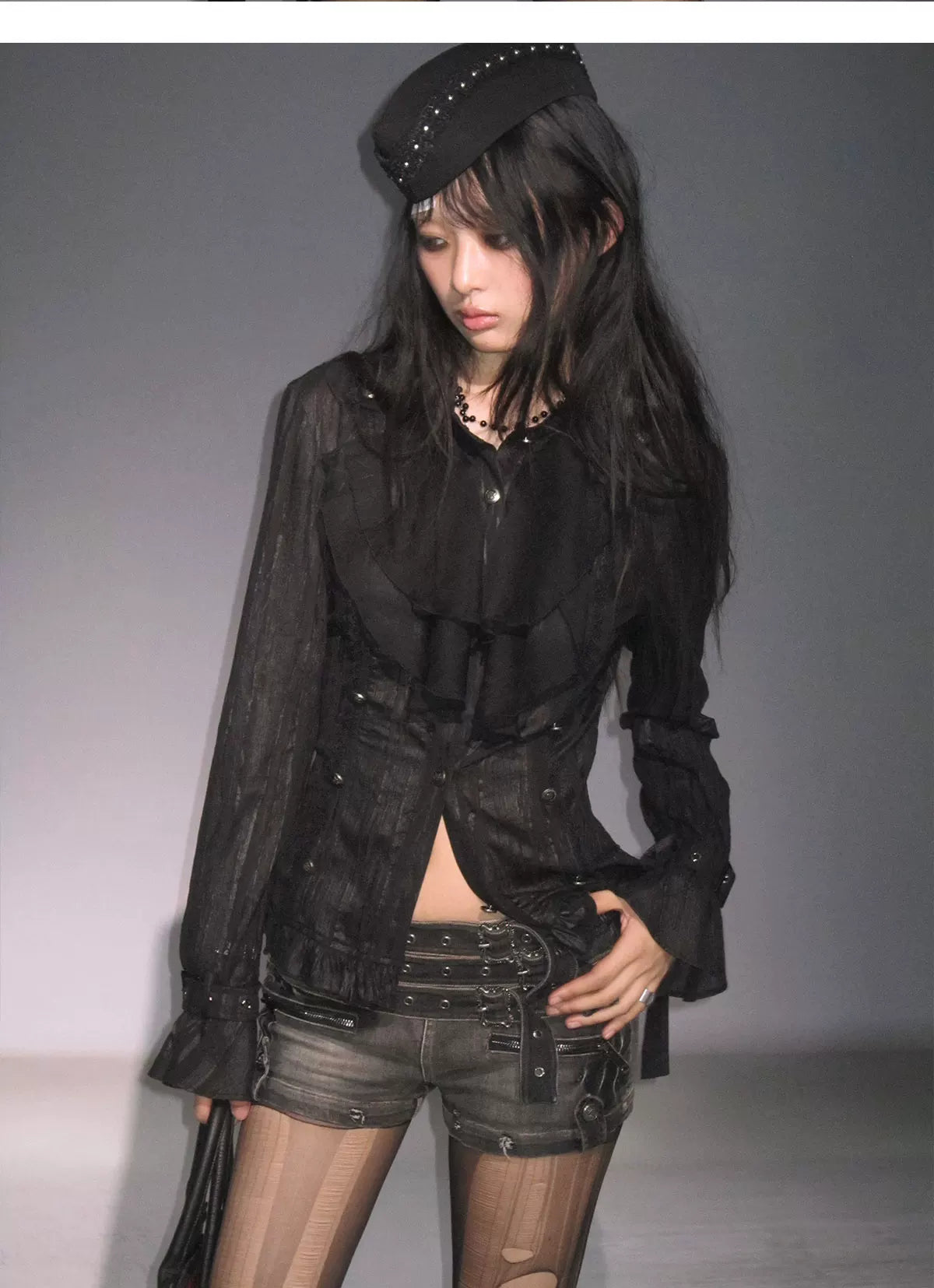 Gothic Ruffled Chiffon Shirt