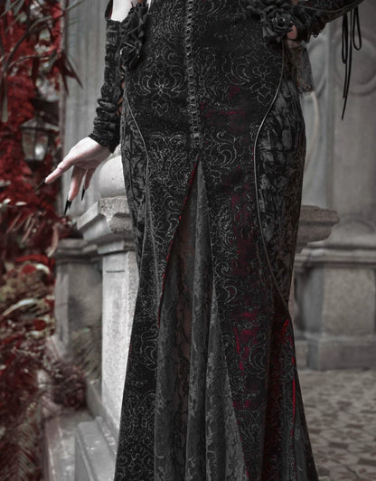 Velvet Gothic Mermaid Dress