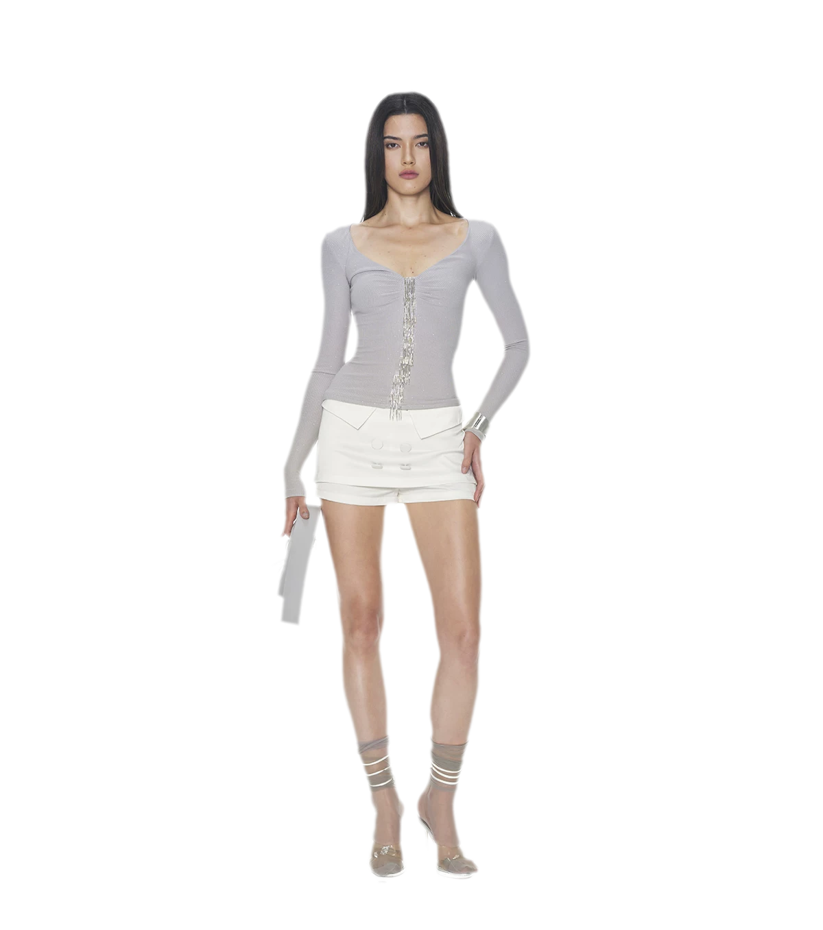 Lustrous Folded Skort Set