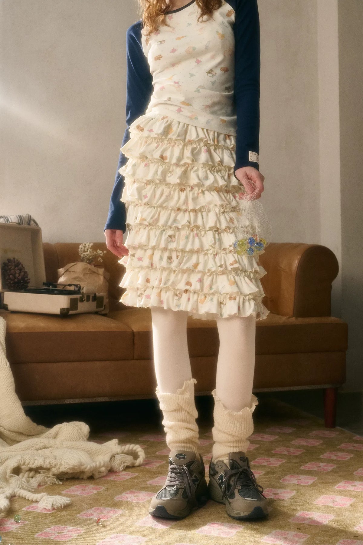 Printed Layered Cake Skirt