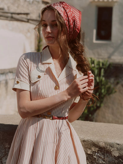 Vintage Striped Cotton Dress