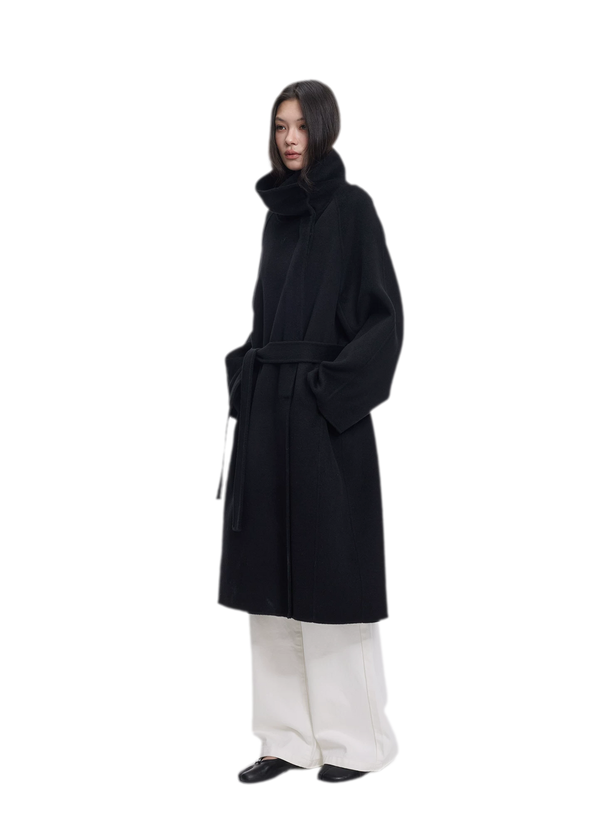 Double-Faced Wool Belted Coat