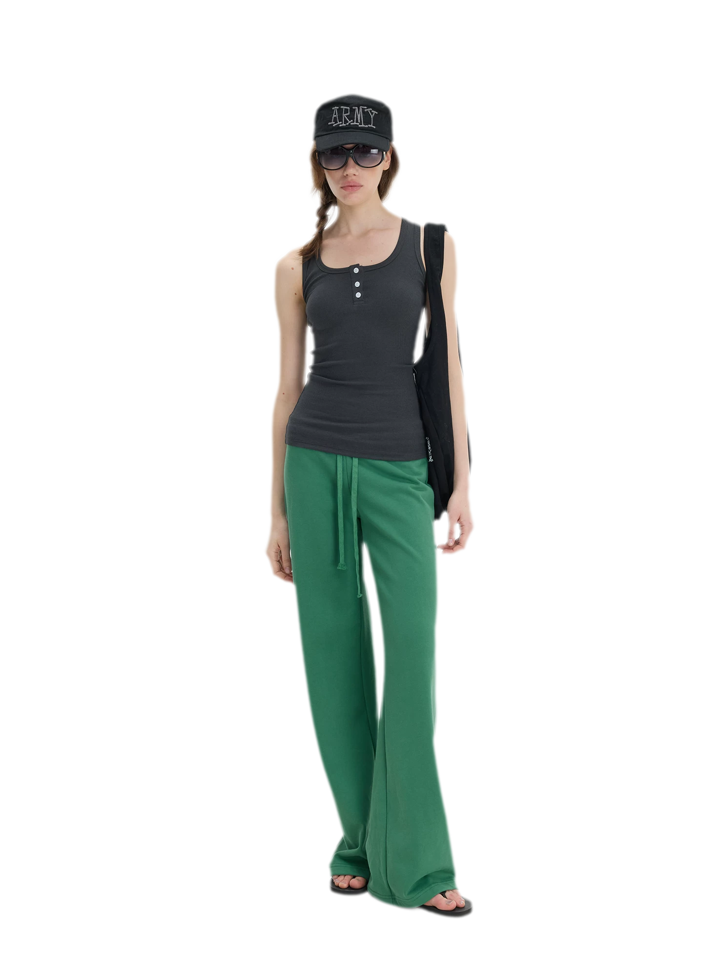Ribbed Slim-Fit Henley Tank