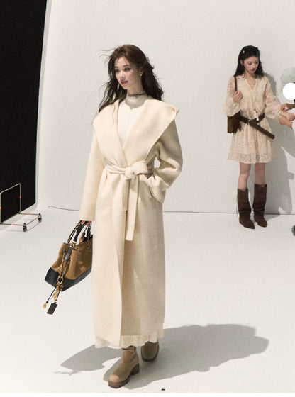 Double-Faced Wool Belted Coat