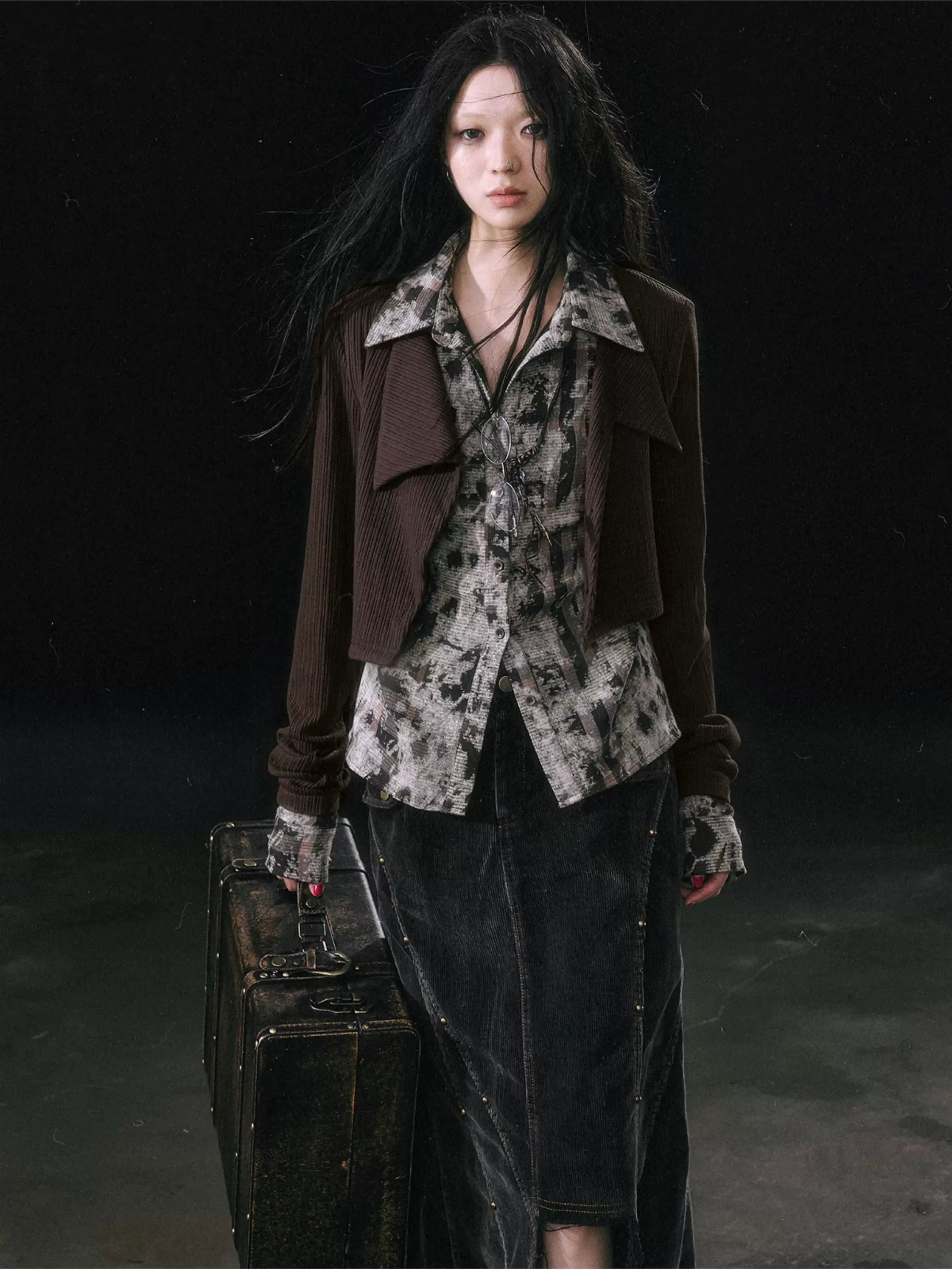 Faux Layered Patchwork Shirt