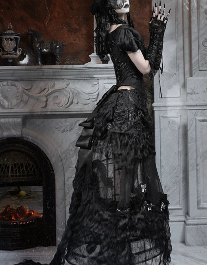 Gothic Bustle Train Skirt