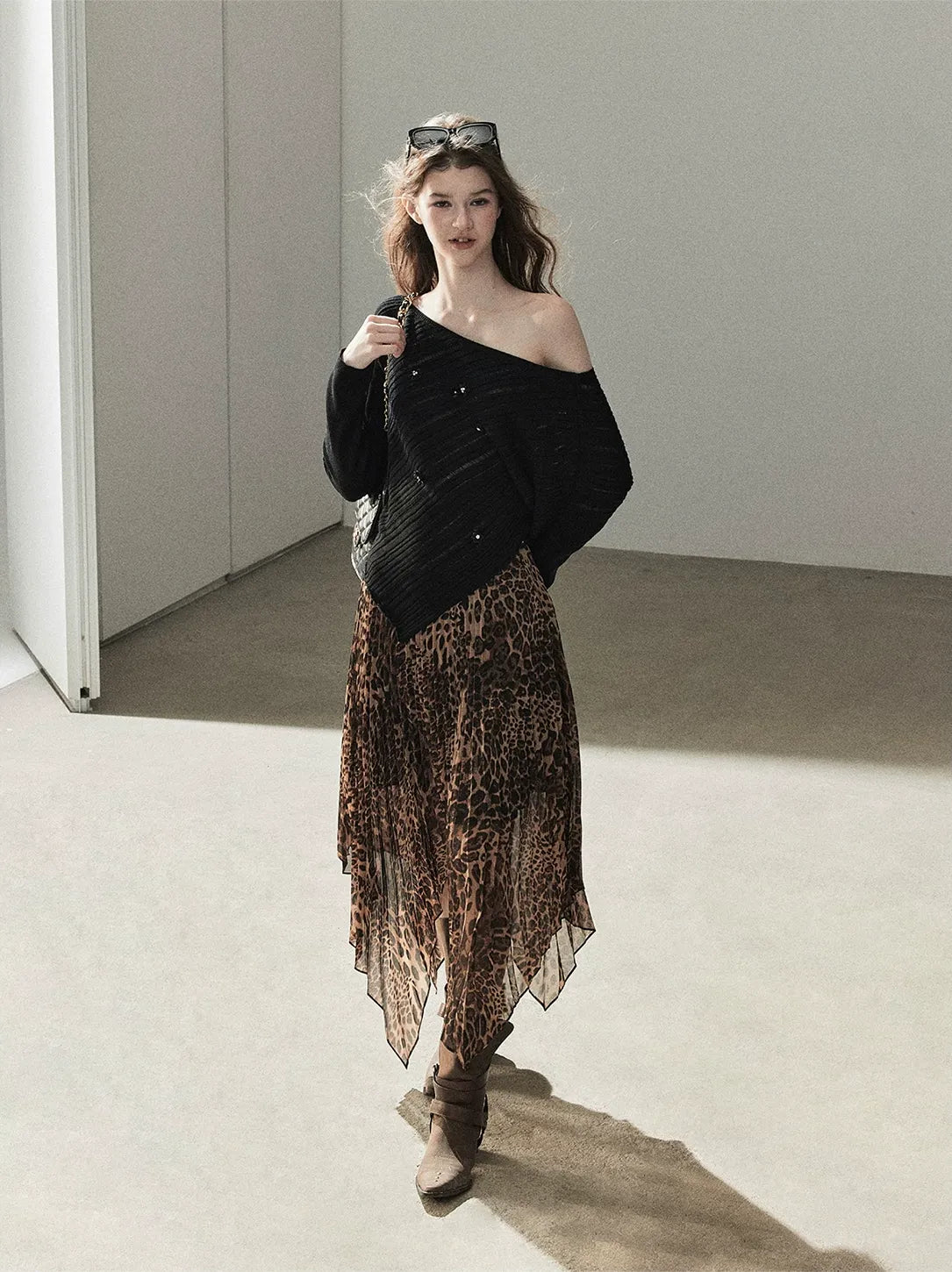 Asymmetric Cutout Relaxed Knit Top