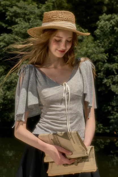 Lyocell Feather Cape Tee