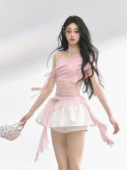 Sheer Off-Shoulder Tee