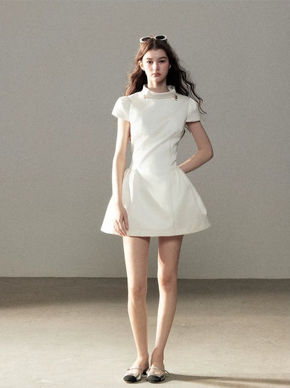 Satin A-Line Mini Dress